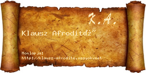 Klausz Afrodité névjegykártya